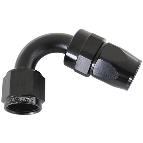Alloy 120 Deg Hose End -12AN Black Full Swivel Suit Teflon