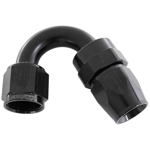 Alloy 150 Deg Hose End -16AN Black Full Swivel Suit Teflon