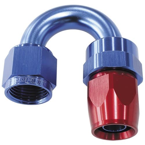 Alloy 180 Deg Hose End -16AN Blue Full Swivel Suit Teflon