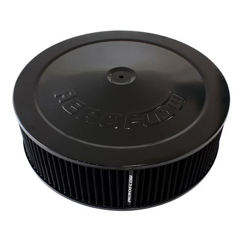 14" x 4" Air Cleaner Assy 7-5/16" Flat Base Black Cotton