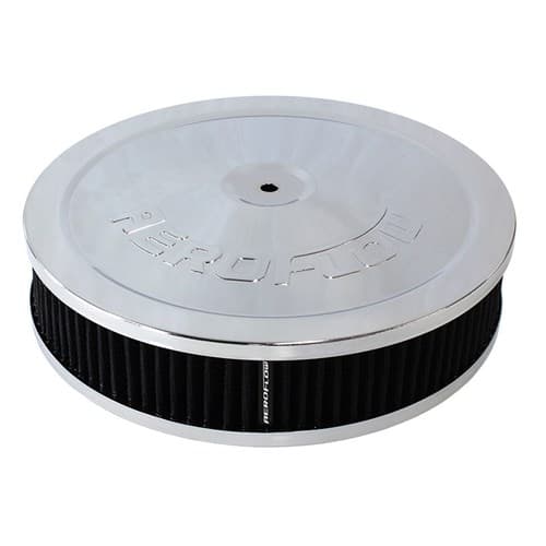9" x 2" Air Cleaner ASSEMBLY5-1/8" Neck, Chrome, Cotton