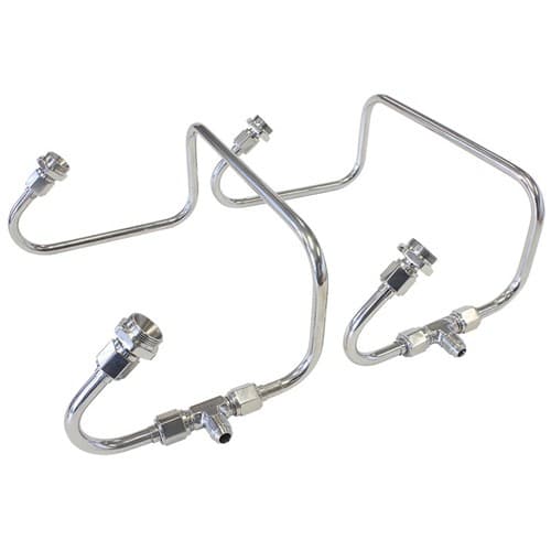 Dual Inlet Fuel Line Kit Suit 4150 Holley Carb S/Steel