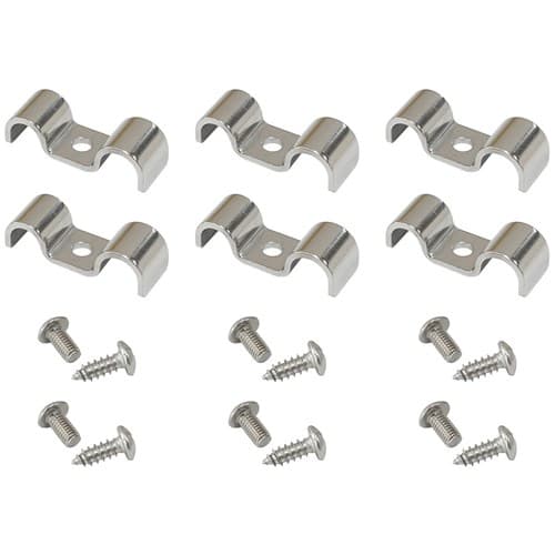 Dual Hardline Clamps 1 x 3/16"AND 1 x 3/8" *Dual Sizes* 6PK