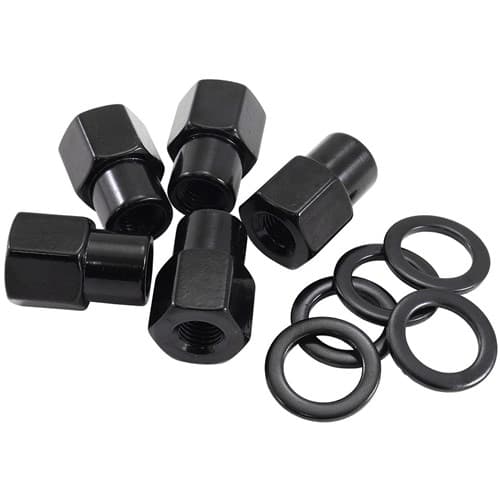 7/16"-20 .550" Shank Open Wheel Nuts Black (5 Pack)
