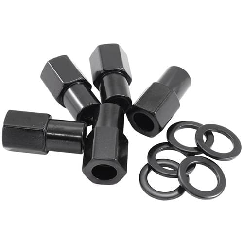 7/16"-20 .750" Shank Open Wheel Nuts Black (5 Pack)