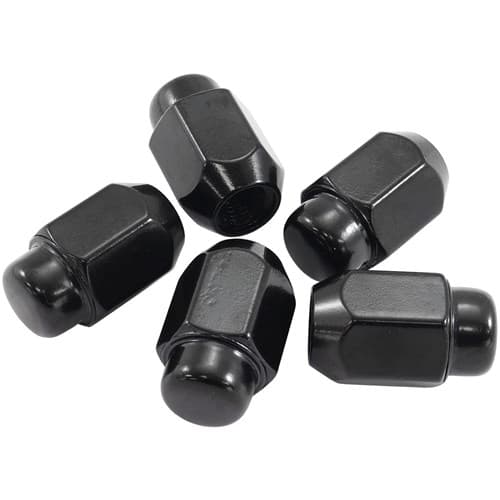 1/2"-20 Acorn Medium Closed Wheel Nuts Black (5 Pack)