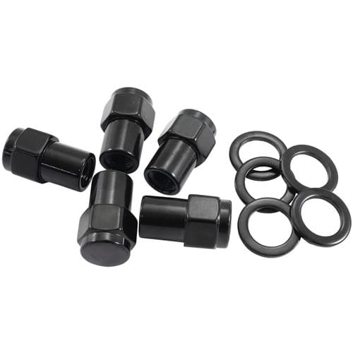 1/2"-20 .550" Shank Closed Wheel Nuts Black (5 Pack)