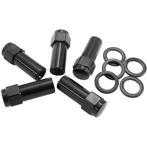 M12 x 1.25mm 1.38" Shank Closed Wheel Nuts Black (5)