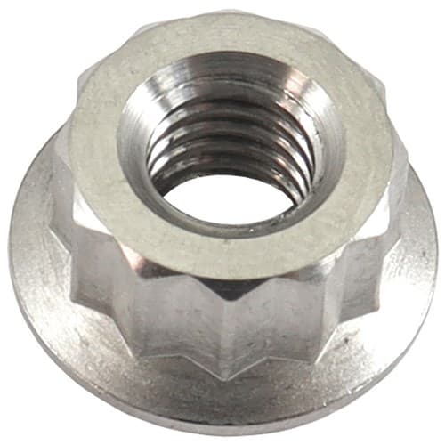 M6x1.00mm Titanium Nut 12 Point Single M6 x 1.00