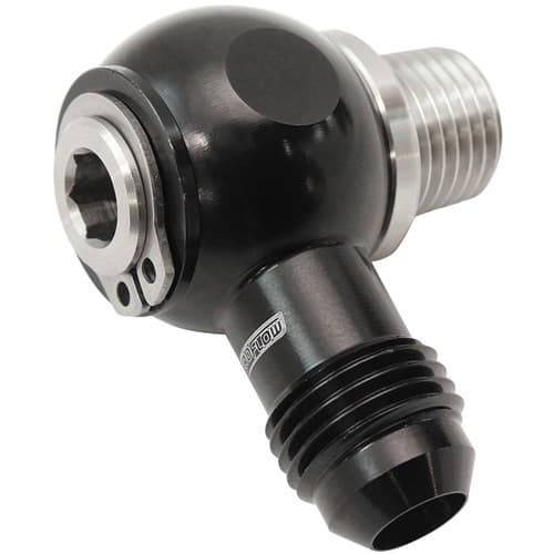 1/4" NPT Banjo Kit -6AN S/S Bolt Adapter Black Alloy