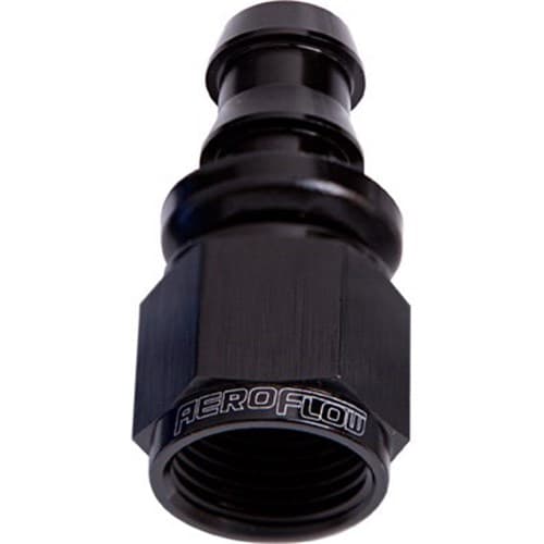 Straight Push Lock End -8AN Black No Clamp Required