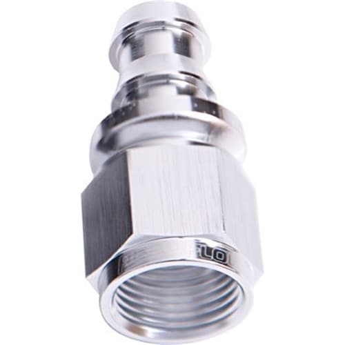 Straight Push Lock End -10AN Silver No Clamp Required