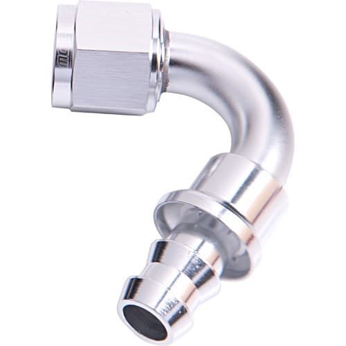 120 Deg Push Lock End -12AN Silver No Clamp Required