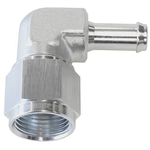 Female -6AN 90deg to 5/16 Barbsilver Swivel Nut