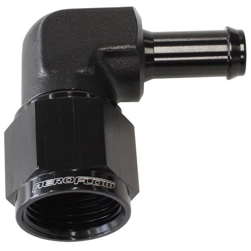 Female -8AN 90deg to 3/8" Barbblack Swivel Nut