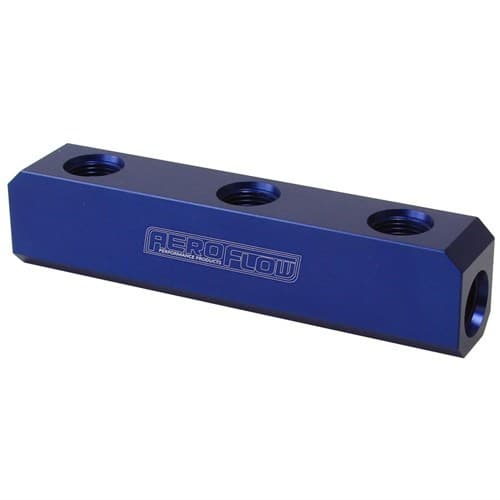 Fuel Block, Log Type -10ORB Blue 2 X-10 Side, 2X -10 Top (AF457-10)