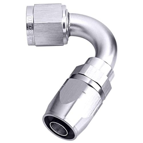 Alloy 120 Deg Hose End -6AN Silver Cuter Style Full Swivel