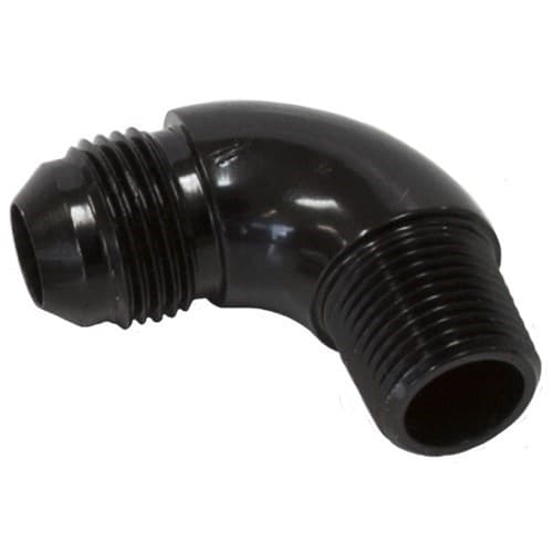 90 Deg 1/2" to -10AN Full Flowblack No Restriction in Bend