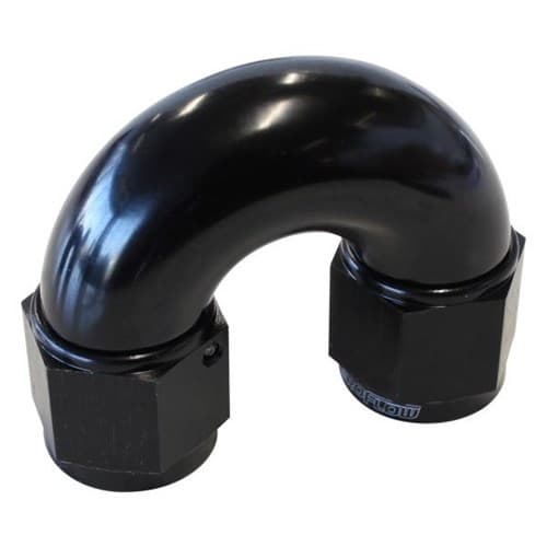 -10AN 180 Deg Swivel Coupler Black Billet Full Flow 1 Piece