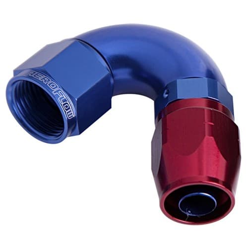 Alloy 120 Deg Hose End -4AN Blue Cutter Style Full Flow