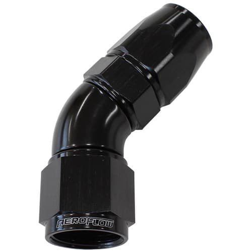 45 Deg -16AN Full Flow Teflon Hose End Black 1 Piece Fullflo