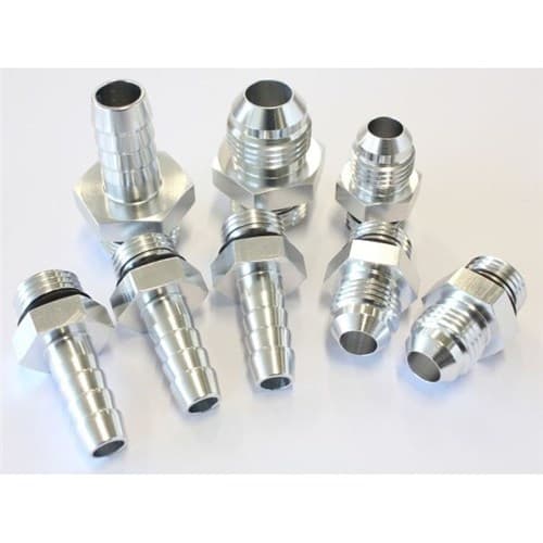 Aeroflow Surge Tank Fittings Silver Repl Kit Barb & AN Fitt