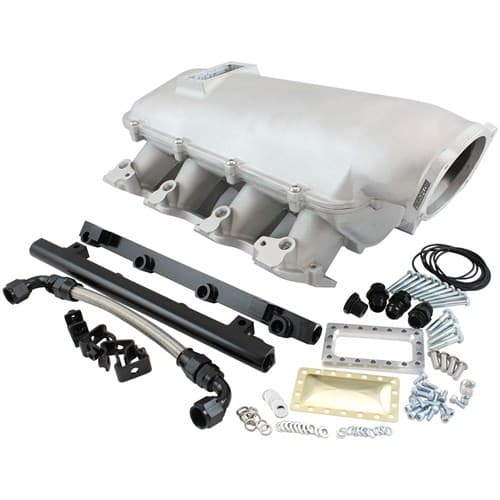 GM LS Modular Intake Manifold Rectangle Port Low Rise EFI Natural Aeroflow - AF6063-6000