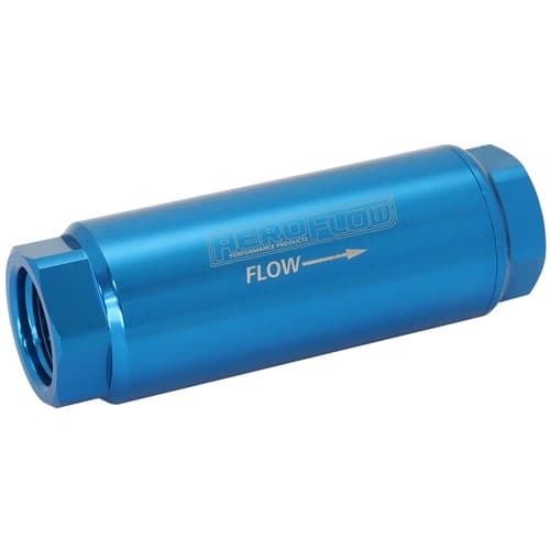 Aeroflow Pro Filter 40 Micron Blue Female -8 Orb 1.25" X3.5"