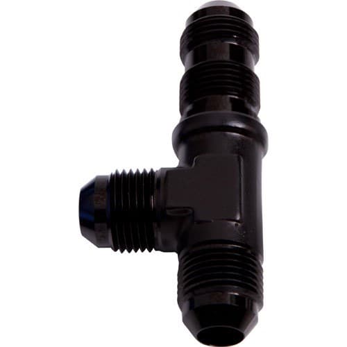 Male -10AN Tee Bulkhead on Runblack Male -10AN, Nut Seperate