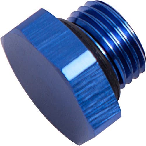 Orb Hex Port Plug -10AN Blue Finish