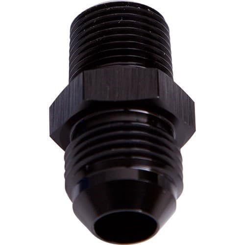Male Flare -6AN to 3/8" NPT Black Male Flare to NPT Adapt (AF816-06-06BLK)