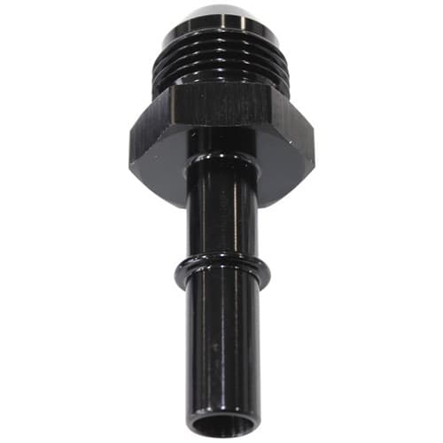 EFI Fuel Fitting -6 Push in to 3/8 Male Hard Tube Black