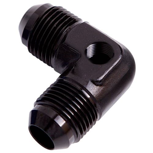 90 Deg Union -6AN with 1/8" Port Black