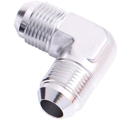 Male Flare Union 90 Deg -8AN Silver Male to Male 90 Deg