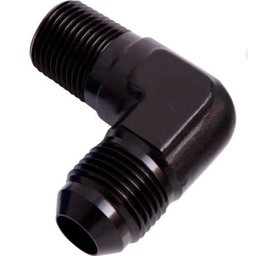 Male 90 Deg 1/8" NPT to -3AN Black Male NPT to AN 90 Deg