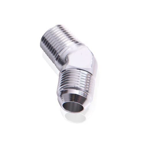 Male 45 Deg 3/8" NPT to -10AN Silver Male NPT to AN 45 Deg