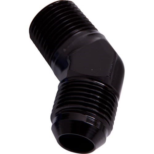 Male 45 Deg 1/2" NPT to -10AN Black Male NPT to AN 45 Deg