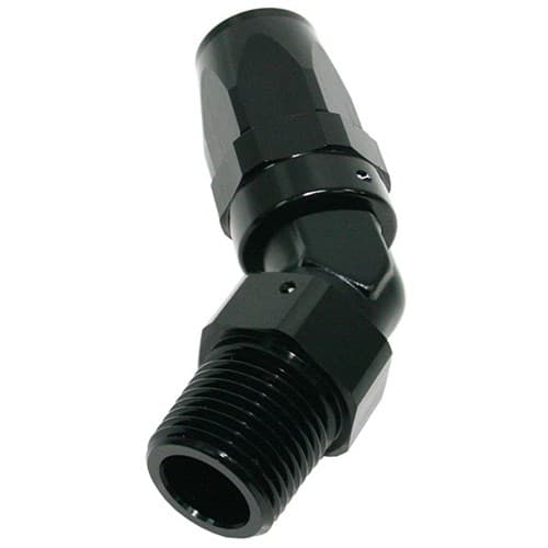 Male 1/2 NPT 45 Deg to -8 Hose Black