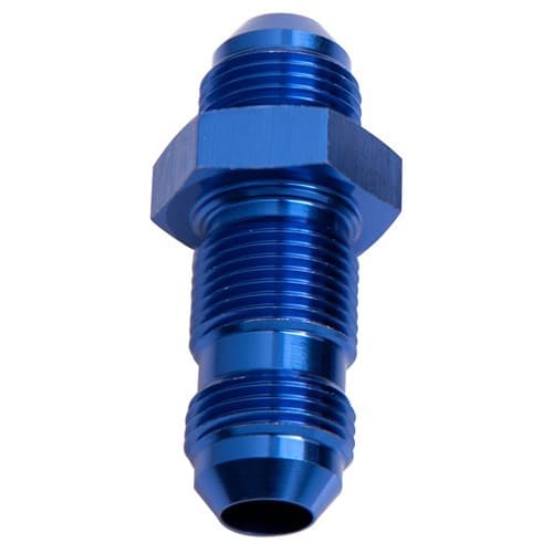 Straight Bulkhead -12AN Blue Bulkhead Nut Seperate