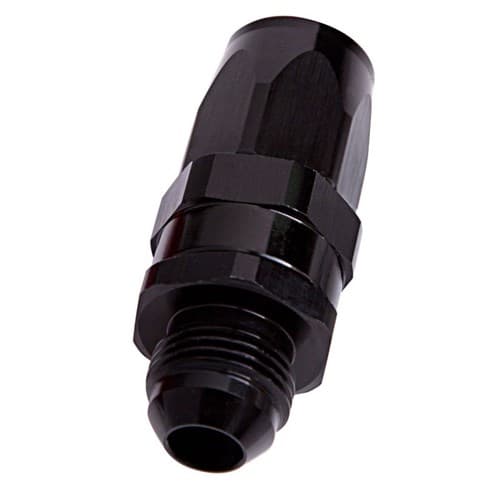 Male -12AN to -12AN Hose End Black Straight Male to Male