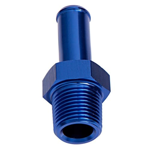Male 1/2" NPT to 3/4" Barb Blue Straight Male to Male