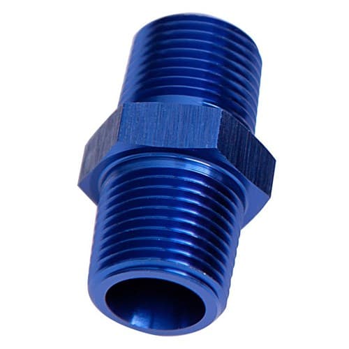 Male Coupler 3/8" NPT Blue Male to Male