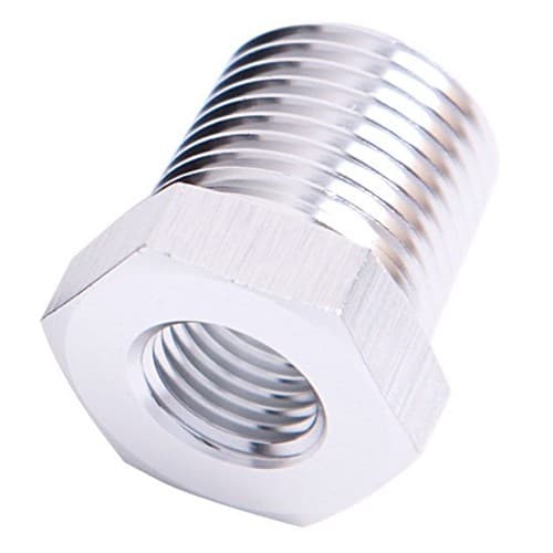 NPT Pipe Reducer, Silver 1/2" NPT Male, 1/4" NPT Female