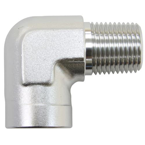 90 Deg Female - Male Elbow 1/2 NPT Silver