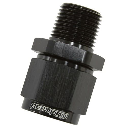 1/4" NPT to -4AN Female Nut Black Straight Swivel Nut