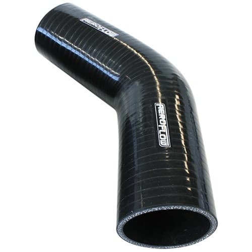 Silicone Hose 45 Deg; Black I.D 2.00" 51mm, Wall 5.3mm, 145mm Leg Af 9202-200
