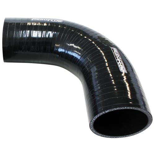 Silicone Hose 90 Deg; Black I.D 4.25" 108mm, Wall 5.3mm, 150mm Leg Af 9203-425