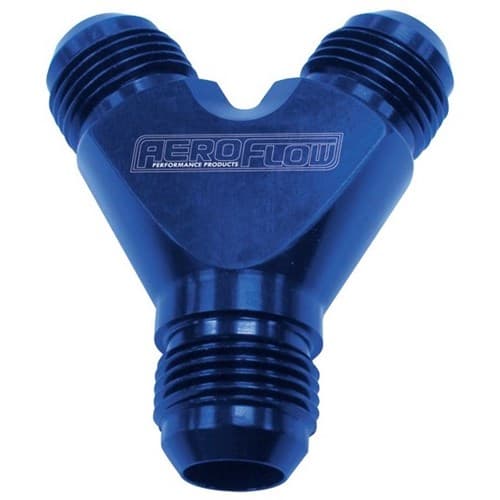 Y Block -10AN Out -8AN in Blue 1X -10AN 2X -8AN