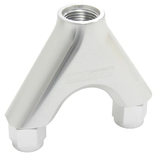 Billet Y-Piece 2X -8AN Female to 1X -10ORB Silver