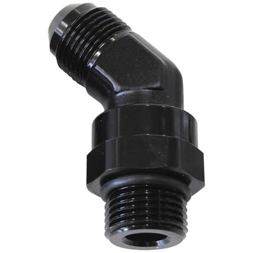 Male -6 Orb 45 to -6AN Male Black Full Swivel